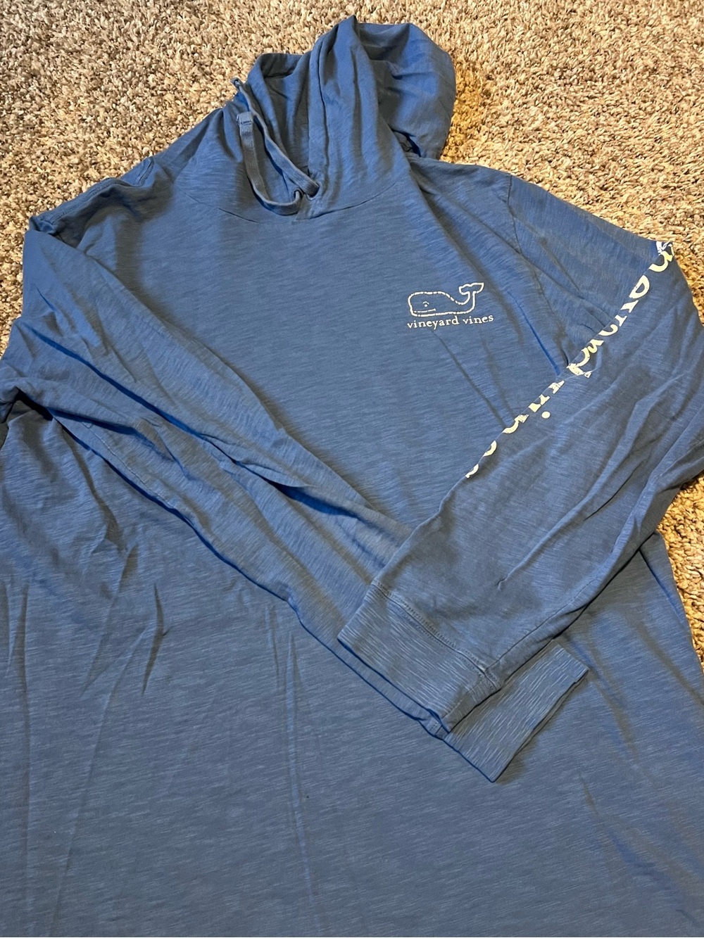 Vineyard Vines Men's Slate Blue Long-Sleeve Crewneck Hoodie